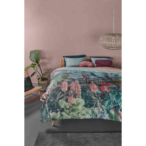 Bedding House Lupine Flowers Green Cotton Sateen Quilt Doona Duvet Cover King