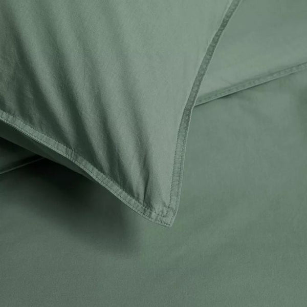 Bedding House Organic Cotton Green Quilt Doona Duvet Cover Set King