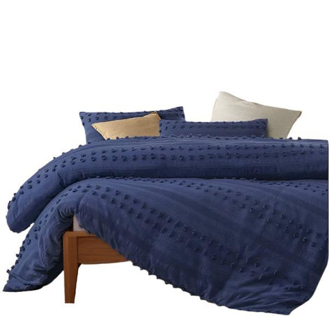 Vintage Design Homewares Sans Sovci Bijou Blue Cotton Quilt Cover Set Queen