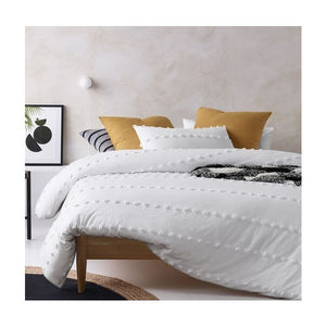 Vintage Design Homewares Serapian Stripe White Quilt Doona Duvet Cover King