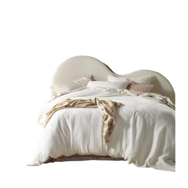 Vintage Design Homewares Hugo White Cotton Gauze Quilt Cover Set Queen