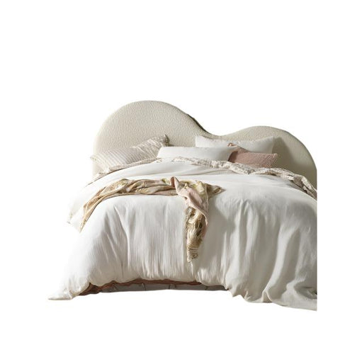 Vintage Design Homewares Hugo White Cotton Gauze Quilt Cover Set Queen