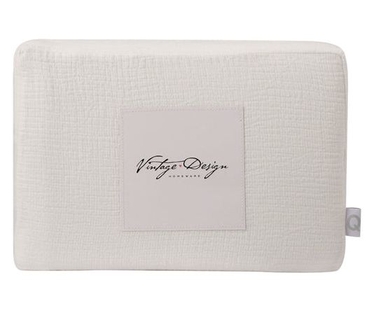Vintage Design Homewares Hugo White Cotton Gauze Quilt Cover Set King