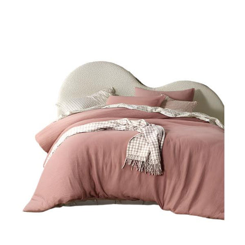 Vintage Design Homewares Hugo Clay Cotton Gauze Quilt Cover Set Super King