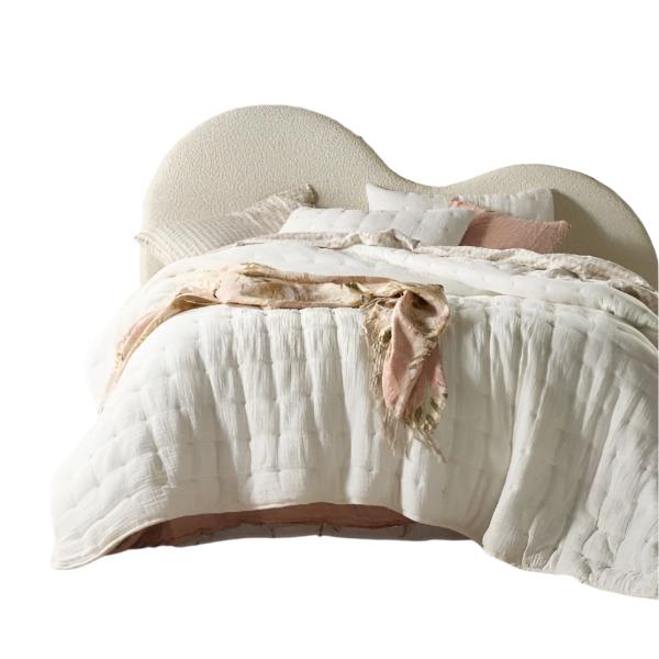 Vintage Design Homewares Hugo Cotton Quilted Bedspread Comforter White Queen