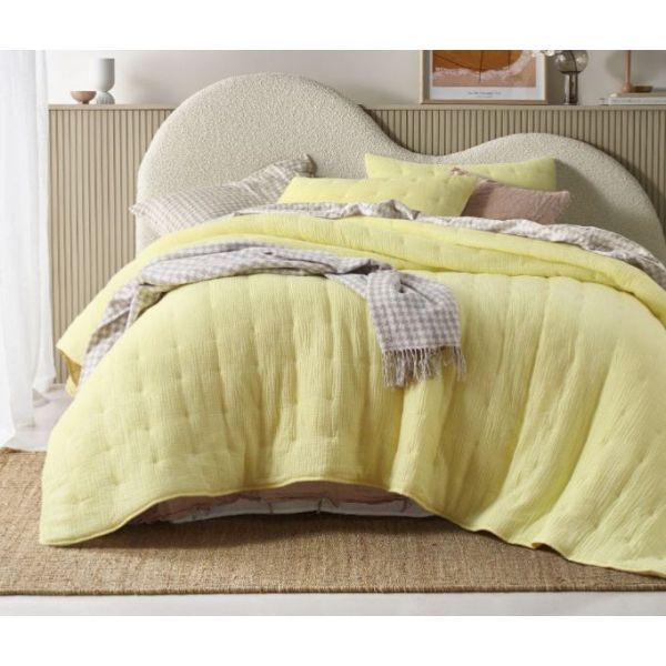 Vintage Design Homewares Hugo Cotton Bedspread Coverlet Comforter Butter Queen
