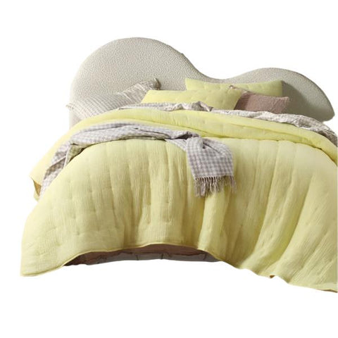 Vintage Design Homewares Hugo Cotton Bedspread Coverlet Comforter Butter King