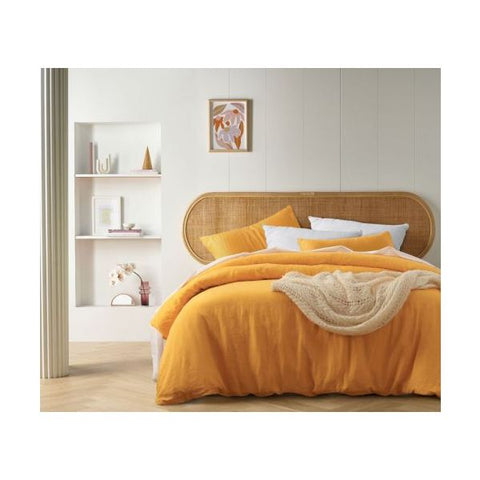 Vintage Design Homewares French Linen Quilt Doona Duvet Cover Marigold King