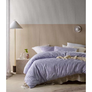 Accessorize Tipo Checked Chenille Lilac Quilt Doona Duvet Cover Set Super King