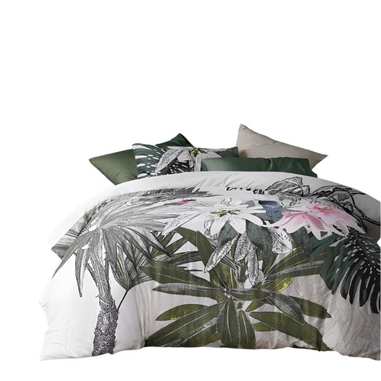 Accessorize Curiosity Palms Green Quilt Doona Duvet Cover Set King