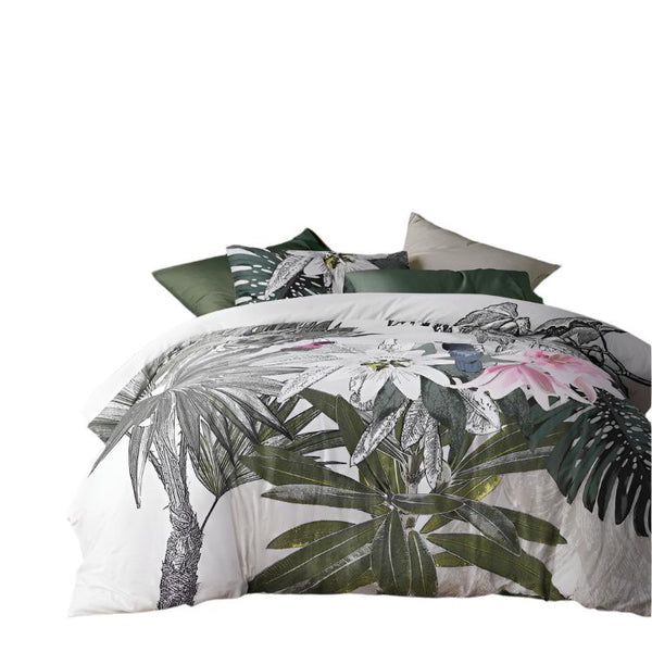 Accessorize Curiosity Palms Green Quilt Doona Duvet Cover Set King