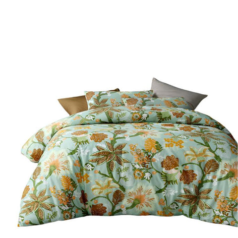 Accessorize Kienze Floral Orange Quilt Doona Duvet Cover Set King
