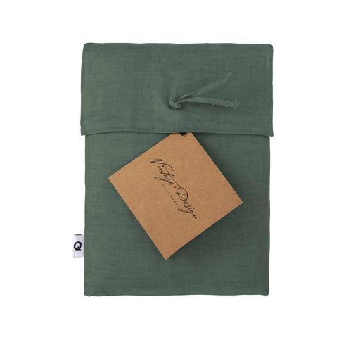 Vintage Design Homewares Sea Green Hemp Quilt Doona Duvet Cover Set King