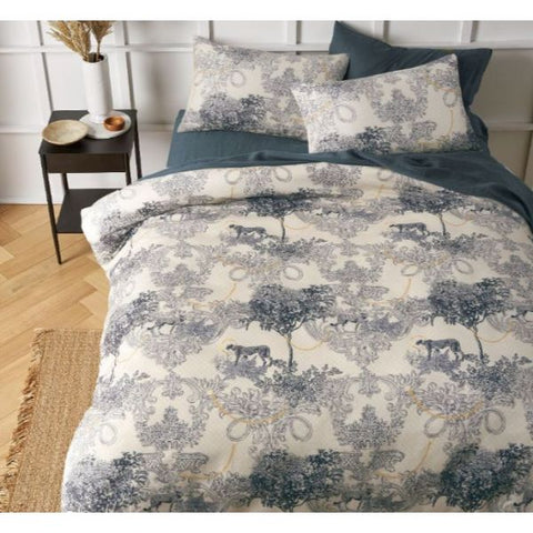 The Big Sleep Matteo Printed Microfibre Bedspread Comforter Coverlet Grey King