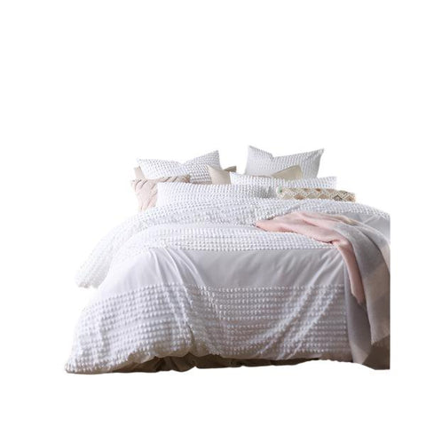 Vintage Design Betty White Chenille Cotton Quilt Doona Duvet Cover Set Queen