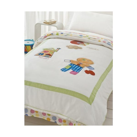 Happy Kids Gingerbread Man Applique Quilt Doona Duvet Cover Sets Single