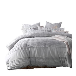 Vintage Design Homewares Betty Silver Chenille Quilt Doona Duvet Cover Single