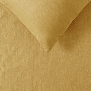 Vintage Design French Linen Quilt Doona Duvet Cover Ochre Queen