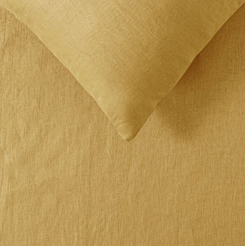 Vintage Design French Linen Quilt Doona Duvet Cover Ochre King