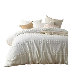 Vintage Design Homewares Sans Sovci Snow White Cotton Quilt Doona Duvet Cover Single