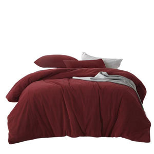 Vintage Design Homewares Cotton Velvet Quilt Doona Duvet Cover Rouge Red Queen