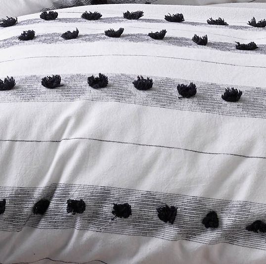 Vintage Design Homewares Serapian Stripe Grey Quilt Doona Duvet Cover King