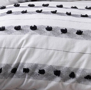 Vintage Design Homewares Serapian Stripe Grey Quilt Doona Duvet Cover King
