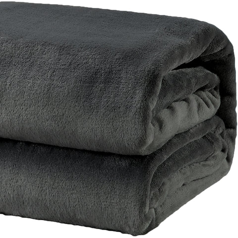 Renee Taylor Heavyweight Acrylic Mink Charcoal Blanket Throw Rug 220 x 240cm