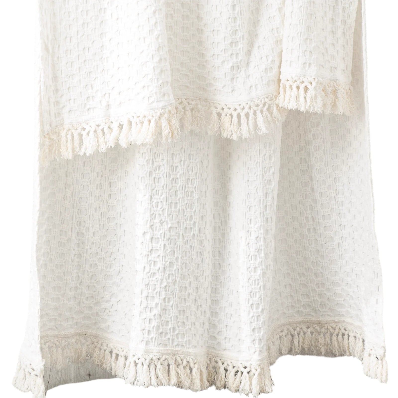Renee Taylor Alysian Washed Cotton Textured White Throw Rug Blanket 130 x 200cm