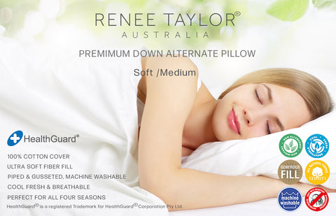 Renee Taylor 800gms Microfibre Soft Medium Pillow 48 x 73cm