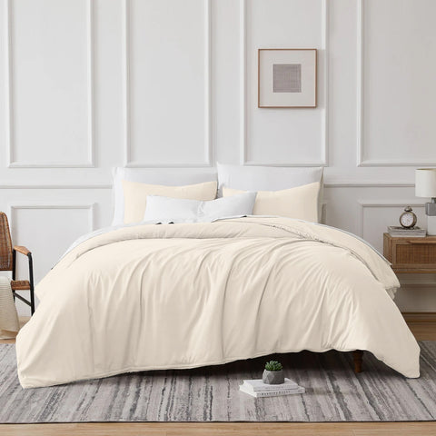 Renee Taylor 700TC Tencel Lyocell Cotton Quilt Doona Duvet Cover Ivory Queen