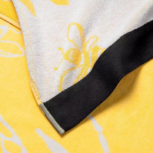 Renee Taylor 2 Pack Reversible Jacquard Velour Large Beach Towel 100 x 180cm Bee