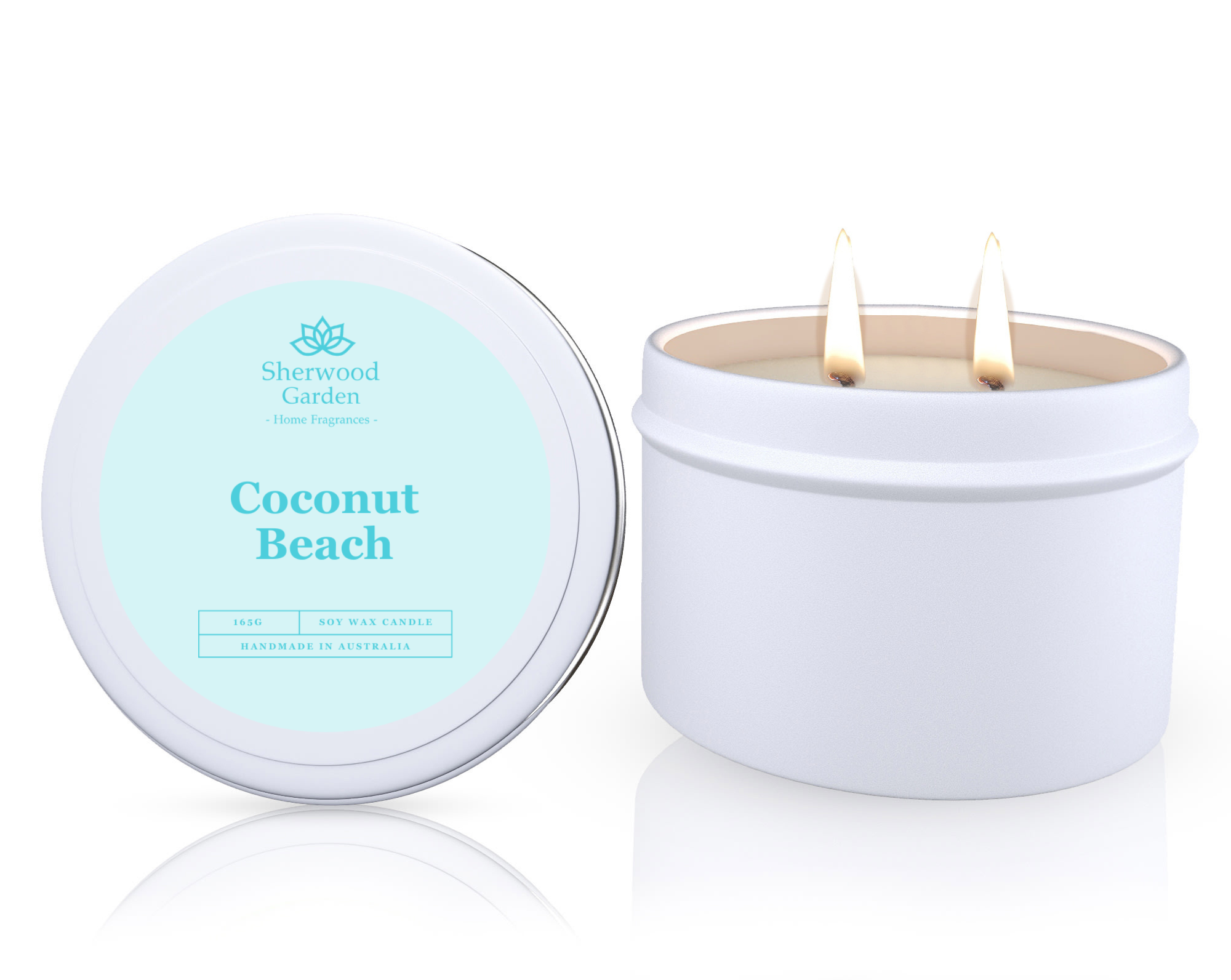 Sherwood Garden Coconut Beach Soy Wax Candle Tin 165g