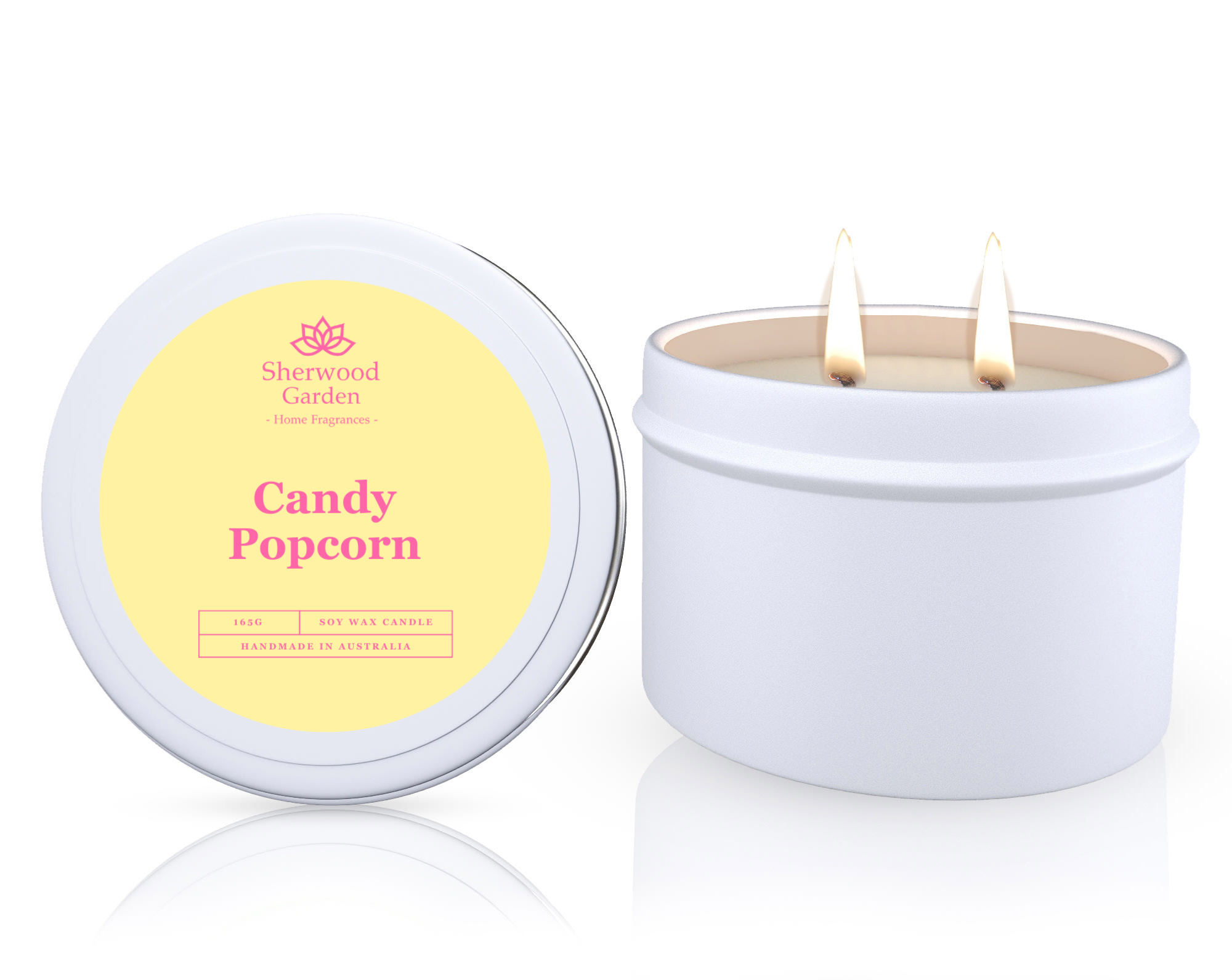 Sherwood Garden Candy Popcorn Soy Wax Candle Tin 165g