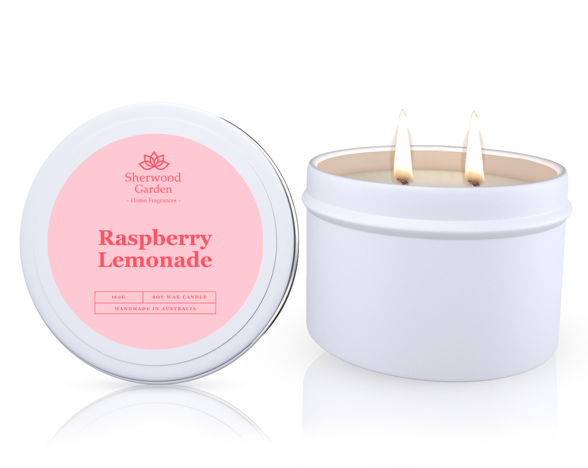 Sherwood Garden Raspberry Lemonade Soy Wax Candle Tin 165g