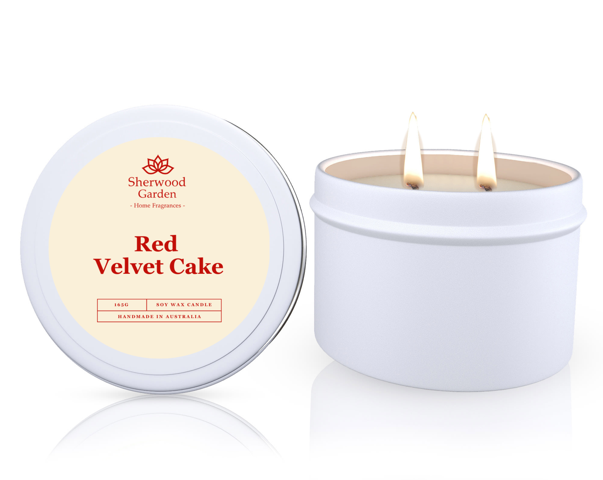 Sherwood Garden Red Velvet Cake Soy Wax Candle Tin 165g