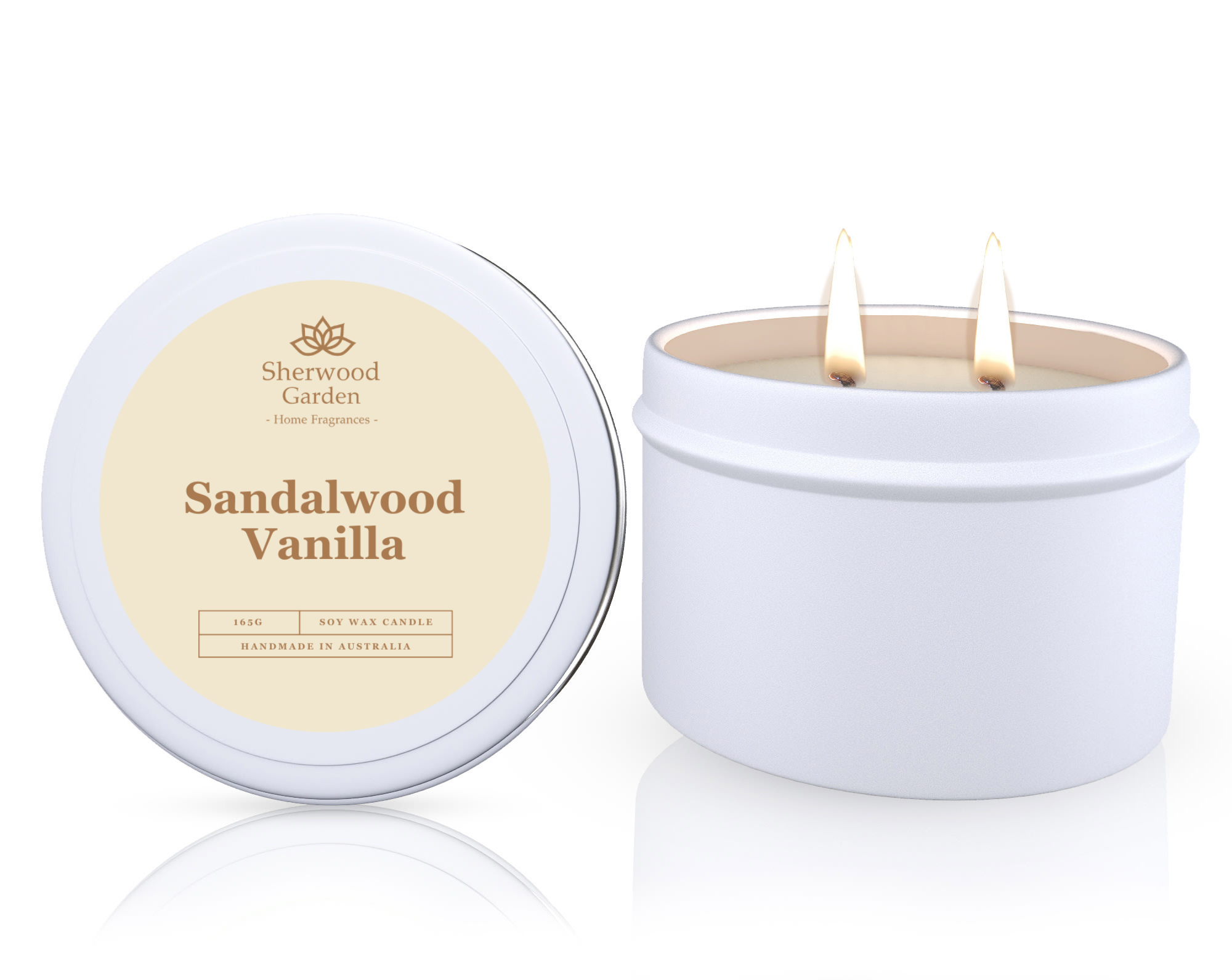 Sherwood Garden Sandalwood Vanilla Soy Wax Candle Tin 165g