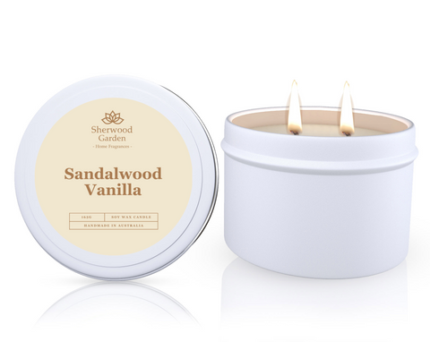 Sherwood Garden Sandalwood Vanilla Soy Wax Candle Tin 165g