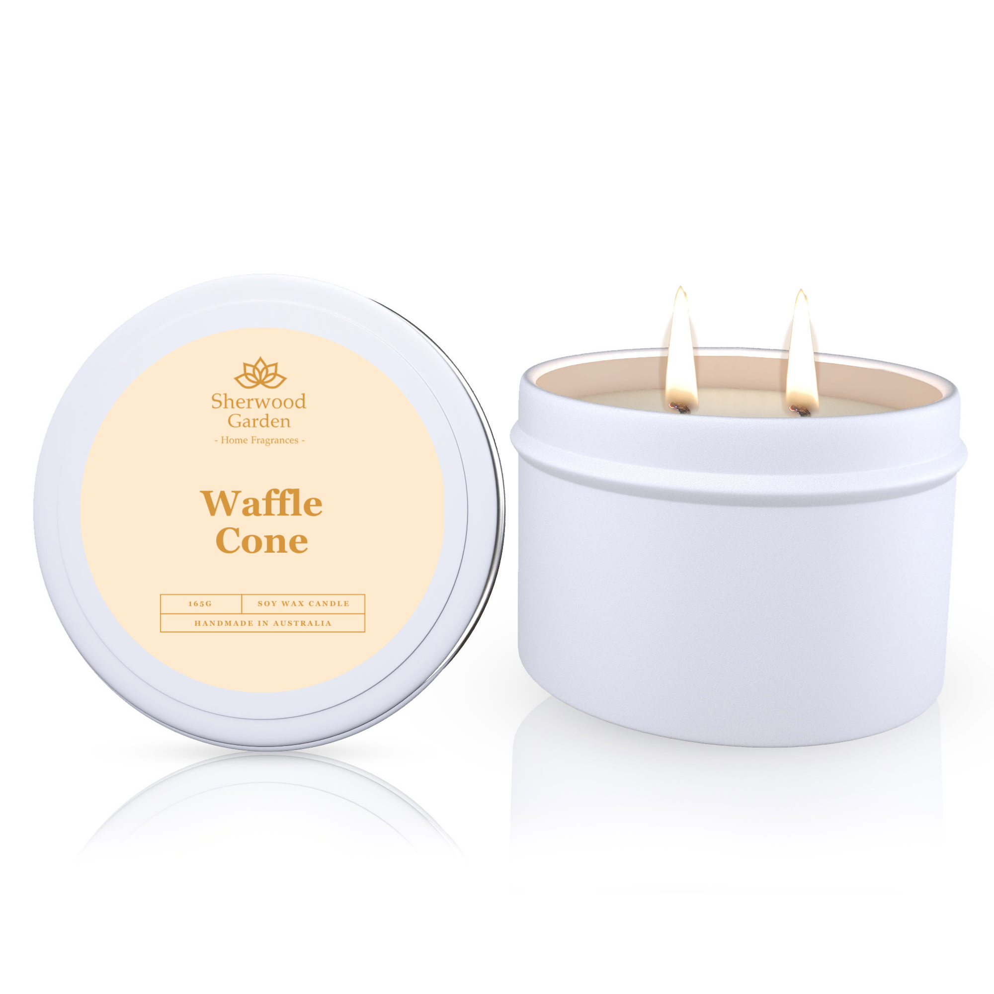 Sherwood Garden Waffle Cone Soy Wax Candle Tin 165g