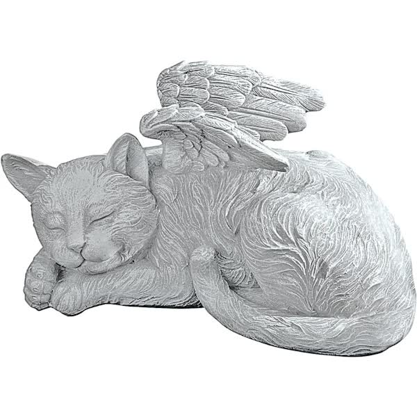Angel Cat Pet Wings Memorial Statue Headstone Garden Ornament