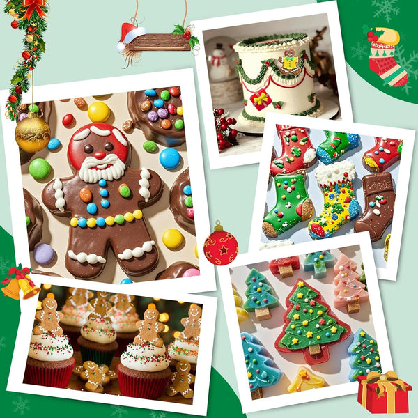 Christmas Tree Santa Snowman Reindeer Silicone Mold Chocolate Cake Baking Sugarcraft