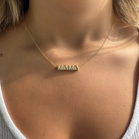 A-Z Custom Letter Word Name Necklace + 10mm Heart Chain Gold Plated