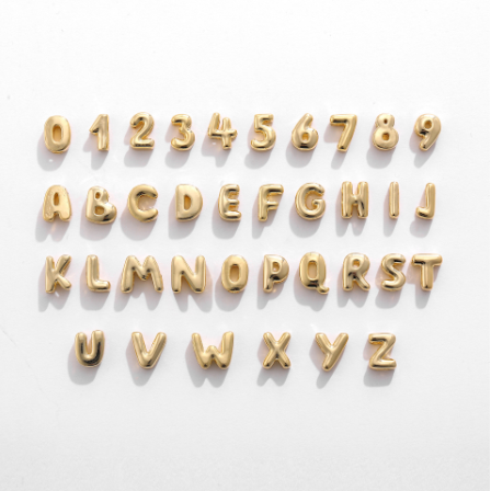 A-Z Custom Letter Word Name Necklace + 10mm Heart Chain Gold Plated