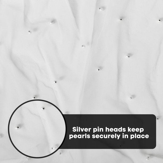 Gauze Tablerunner With Faux White Pearls 30 x 120 Inches Weddings Parties White