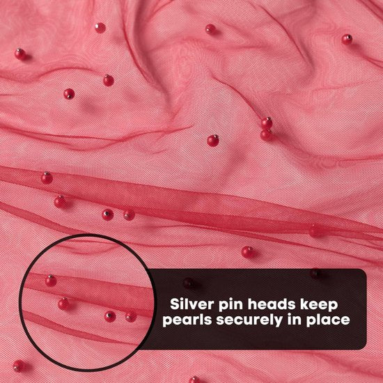 Gauze Tablerunner With Faux White Pearls 30 x 120 Inches Weddings Parties Red