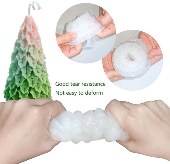 4 x Silicon Christmas Xmas Tree Mold Mould Set Candle Resin Soap Making Craft
