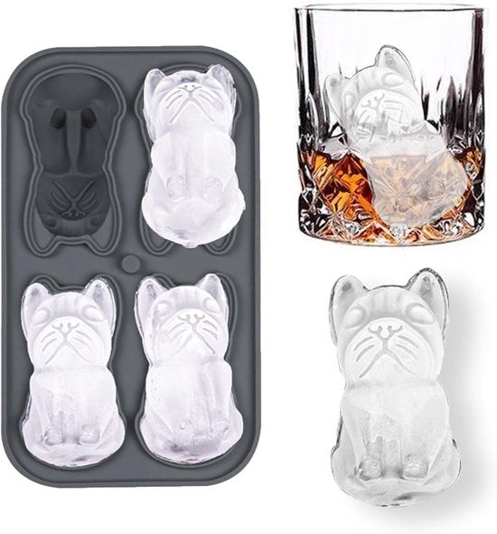French Bulldog Frenchie Silicone Ice Cube Mold + Funnel Cute Fun Novelty