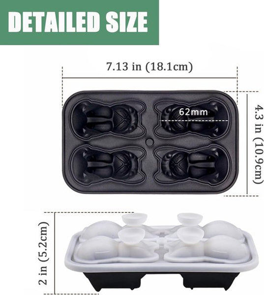 French Bulldog Frenchie Silicone Ice Cube Mold + Funnel Cute Fun Novelty