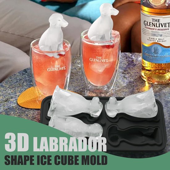 Labrador Dog Silicone Ice Cube Mold + Funnel Cute Fun Novelty