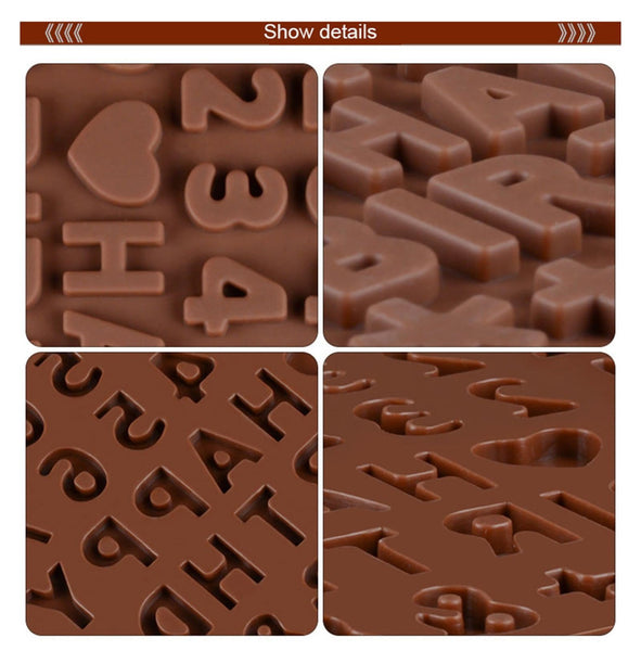 Happy Birthday 0-9 Heart Silicone Mold Biscuits Cookie Candy Chocolate Cake Fondant